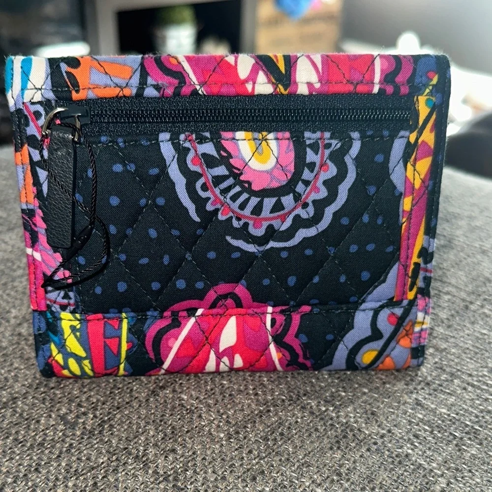 Vera Bradley Twilight Paisley Pattern Euro Folding Wallet Designer NWOT